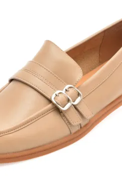 Mocasini EPICA nude, 1197D30, din piele naturala imagine