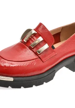 Mocasini EPICA rosii, 574257, din piele naturala lacuita imagine