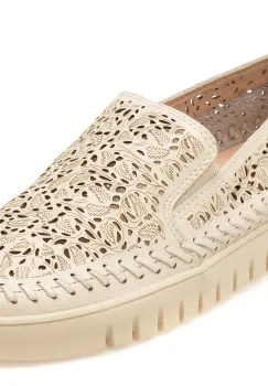 Mocasini FLAVIA PASSINI albi, 372601, din piele naturala imagine