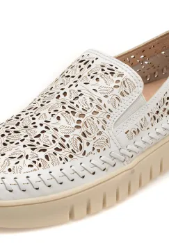 Mocasini FLAVIA PASSINI albi, 372601, din piele naturala imagine