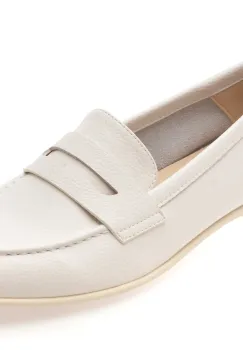 Mocasini FLAVIA PASSINI albi, V706G16, din piele naturala imagine