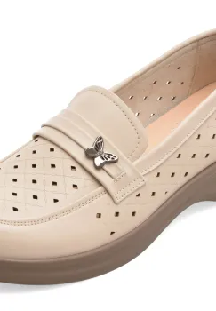 Mocasini FLAVIA PASSINI bej, 2618, din piele naturala imagine