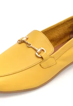 Mocasini FLAVIA PASSINI galbeni, GTB1, din piele naturala imagine