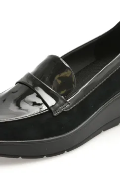 Mocasini GEOX negri, D46RAB, din piele intoarsa imagine