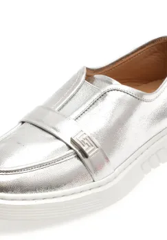 Mocasini GRYXX argintii, 195S03, din piele naturala imagine