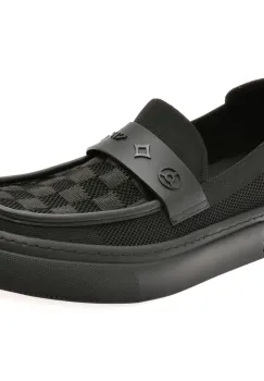 Mocasini GRYXX negri, 60018, din material textil imagine