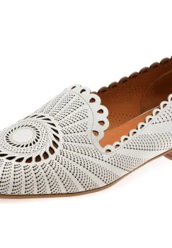 Mocasini IMAGE albi, 3512456, din piele naturala imagine