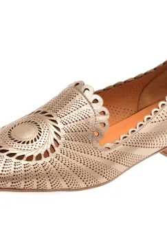 Mocasini IMAGE aurii, 3512456, din piele naturala imagine