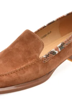 Mocasini IMAGE maro, 4L461, din piele intoarsa imagine