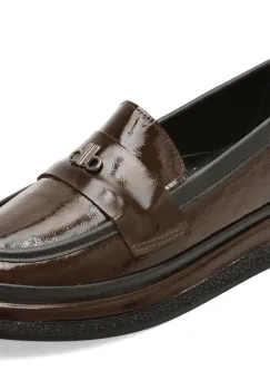 Mocasini IMAGE maro, 55034, din piele naturala lacuita imagine