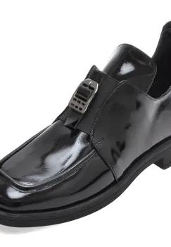 Mocasini IMAGE negri, 208614, din piele naturala lacuita imagine