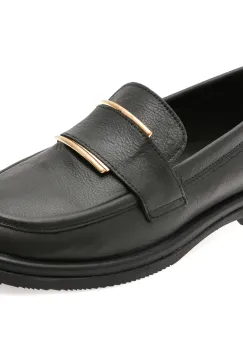 Mocasini IMAGE negri, 3774024, din piele naturala imagine