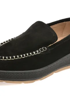 Mocasini IMAGE negri, 4221723, din piele intoarsa imagine