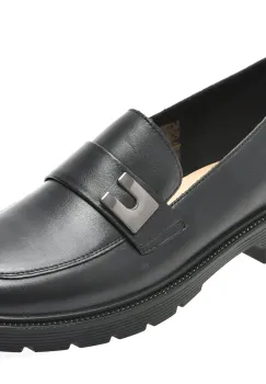 Mocasini IMAGE negri, 988, din piele naturala imagine