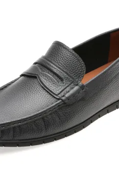 Mocasini OTTER bleumarin, MU139, din piele naturala imagine