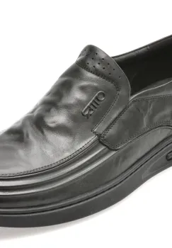 Mocasini OTTER negri, 37310, din piele naturala imagine