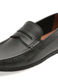 Mocasini OTTER negri, MU139, din piele naturala imagine