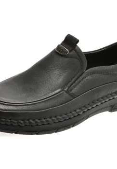 Mocasini OTTER negri, T8512, din piele naturala imagine