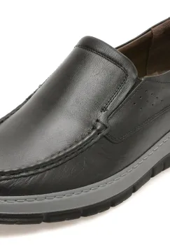 Mocasini OTTER negri, UZ507, din piele naturala imagine