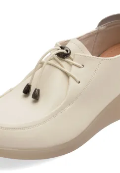 Mocasini PASS COLLECTION albi, J860010, din piele naturala imagine