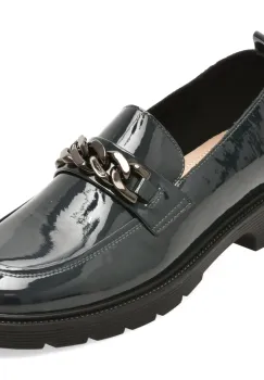 Mocasini PASS COLLECTION bleumarin, X400008, din piele naturala lacuita imagine