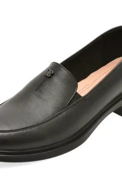 Mocasini PASS COLLECTION negri, M560002, din piele naturala imagine