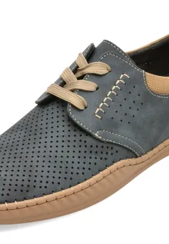 Pantofi BITE THE BULLET bleumarin, H696, din piele naturala imagine