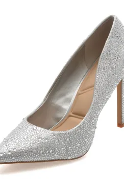 Pantofi eleganti ALDO argintii, STESSY 2.0, din material textil imagine