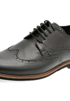 Pantofi eleganti BITE THE BULLET negri, TUR101, din piele naturala imagine