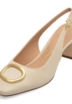 Pantofi eleganti CLARKS bej, FERNIE SLING, din piele naturala imagine