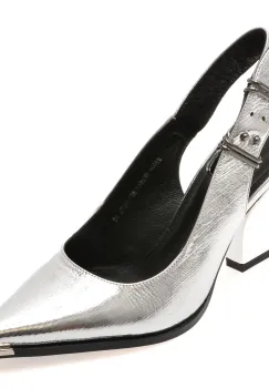 Pantofi eleganti EPICA argintii, M1008, din piele naturala imagine