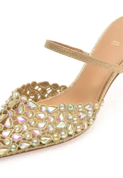 Pantofi eleganti EPICA aurii, 101605, din material textil imagine