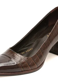 Pantofi eleganti EPICA maro, 3512404, din piele croco imagine