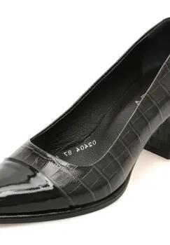 Pantofi eleganti EPICA negri, 3512404, din piele croco imagine