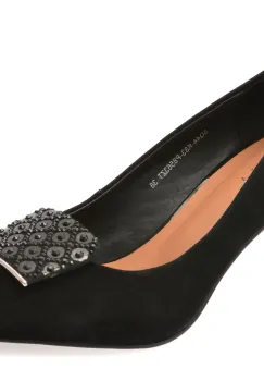 Pantofi eleganti EPICA negri, 5Q44, din piele intoarsa imagine