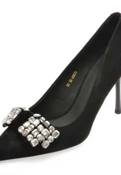 Pantofi eleganti EPICA negri, A2283, din piele intoarsa imagine