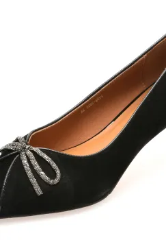 Pantofi eleganti EPICA negri, F292, din piele intoarsa imagine