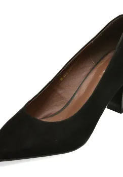 Pantofi eleganti EPICA negri, H2448, din piele intoarsa imagine