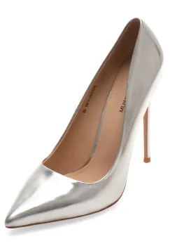 Pantofi eleganti EPICA PREMIUM argintii, 23172, din piele naturala imagine