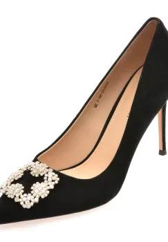 Pantofi eleganti EPICA PREMIUM negri, 2310, din piele intoarsa imagine