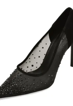 Pantofi eleganti EPICA PREMIUM negri, 261556, din material textil si piele naturala imagine