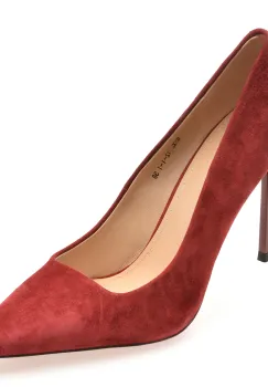 Pantofi eleganti EPICA PREMIUM rosii, X212, din piele intoarsa imagine