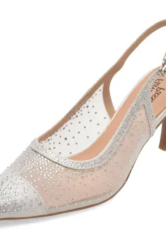 Pantofi eleganti FLAVIA PASSINI argintii, ATH222, din material textil imagine
