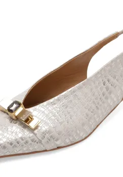 Pantofi eleganti GOLD DEER argintii, 432087, din piele naturala imagine
