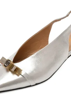 Pantofi eleganti GOLD DEER argintii, 432087, din piele naturala imagine