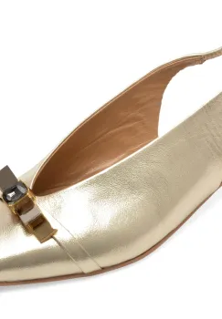 Pantofi eleganti GOLD DEER aurii, 432087, din piele naturala imagine