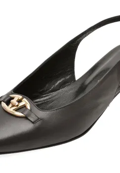 Pantofi eleganti GOLD DEER negri, 432102, din piele naturala imagine