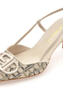 Pantofi eleganti LAURA BIAGIOTTI argintii, 8969, din material textil imagine