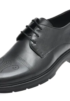 Pantofi eleganti OTTER negri, RG01, din piele naturala imagine