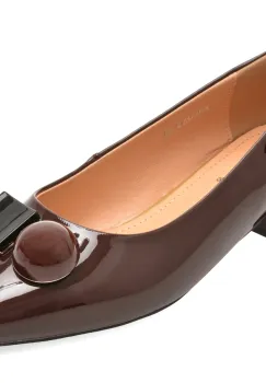 Pantofi eleganti PASS COLLECTION visinii, M460002, din piele naturala lacuita imagine